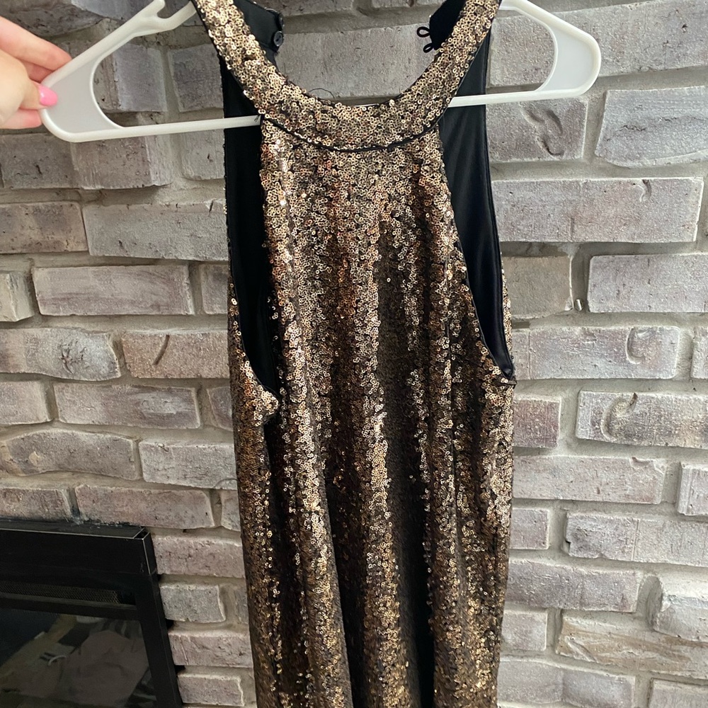 Gold sequin Halter dress